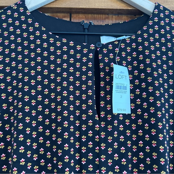 LOFT Ann Taylor NWT 2 $79 Floral Keyhole Dress - Picture 2 of 5